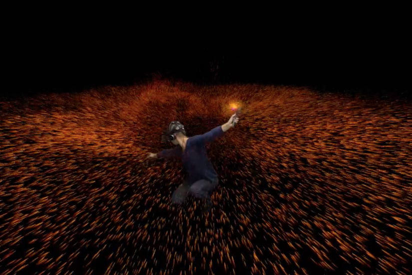 Kuva virtuaalimaailmasta, jossa on yksi tanssija