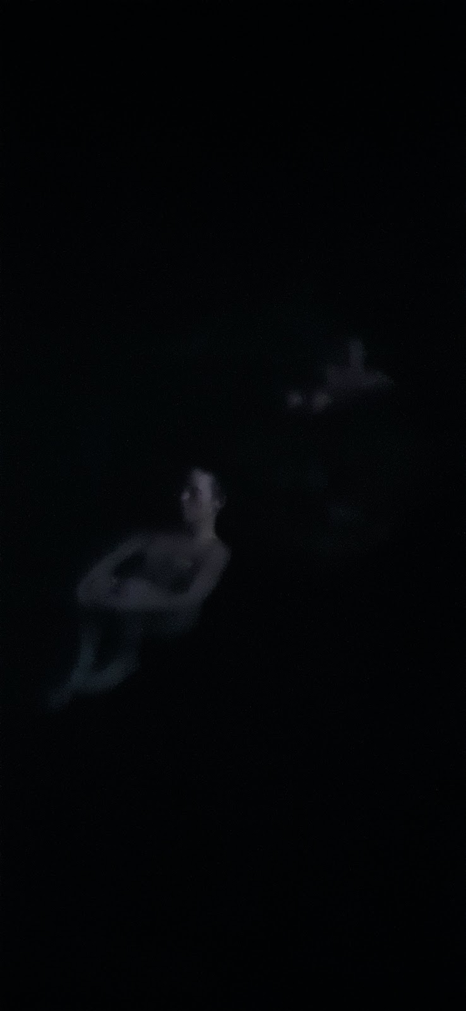 A person floating in water