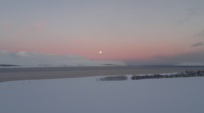 Kuulas luminen maisema auringon noustessa