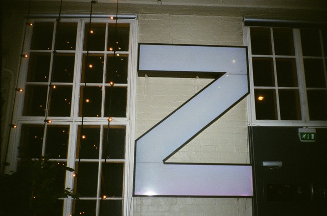 A big Z on a wall, without light.