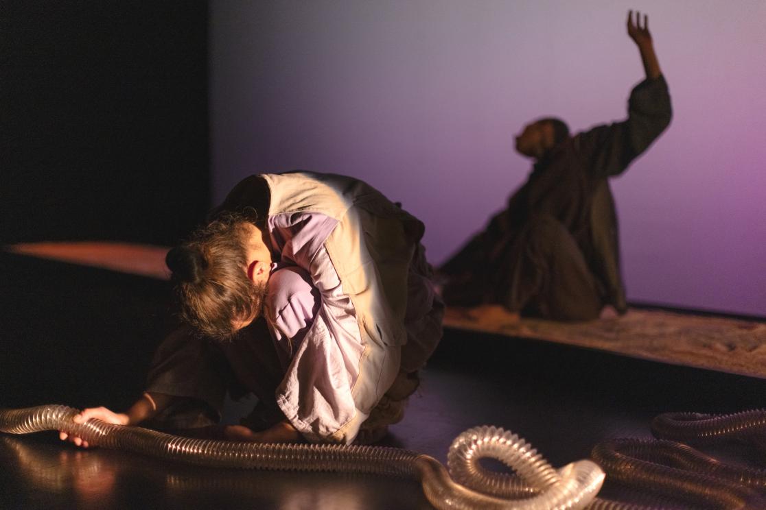 Two dancers on the stage