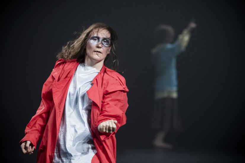 Photo: Uupi Tirronen Minna Karttunen dancing in a piece called Joy Riot