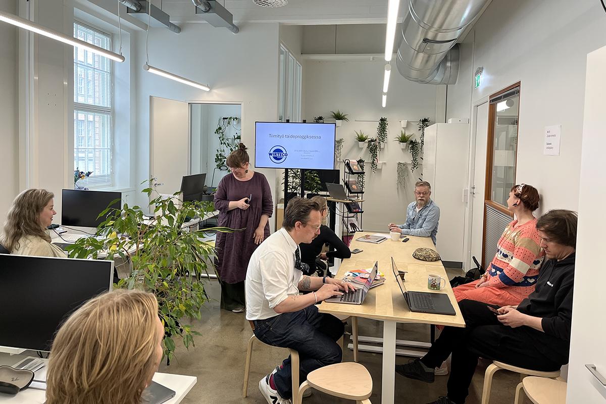 People in an office space