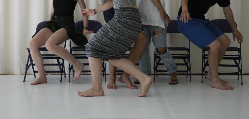 Many dancing feet in the picture